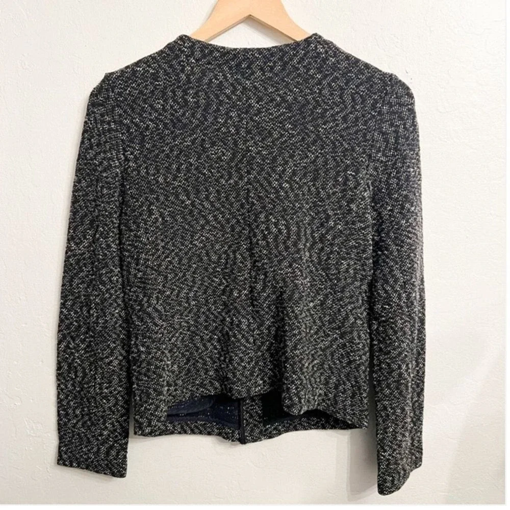 J. Crew Boucle Full Zip Sweater Jacket‎ Blazer Size Small Navy Blue Classic